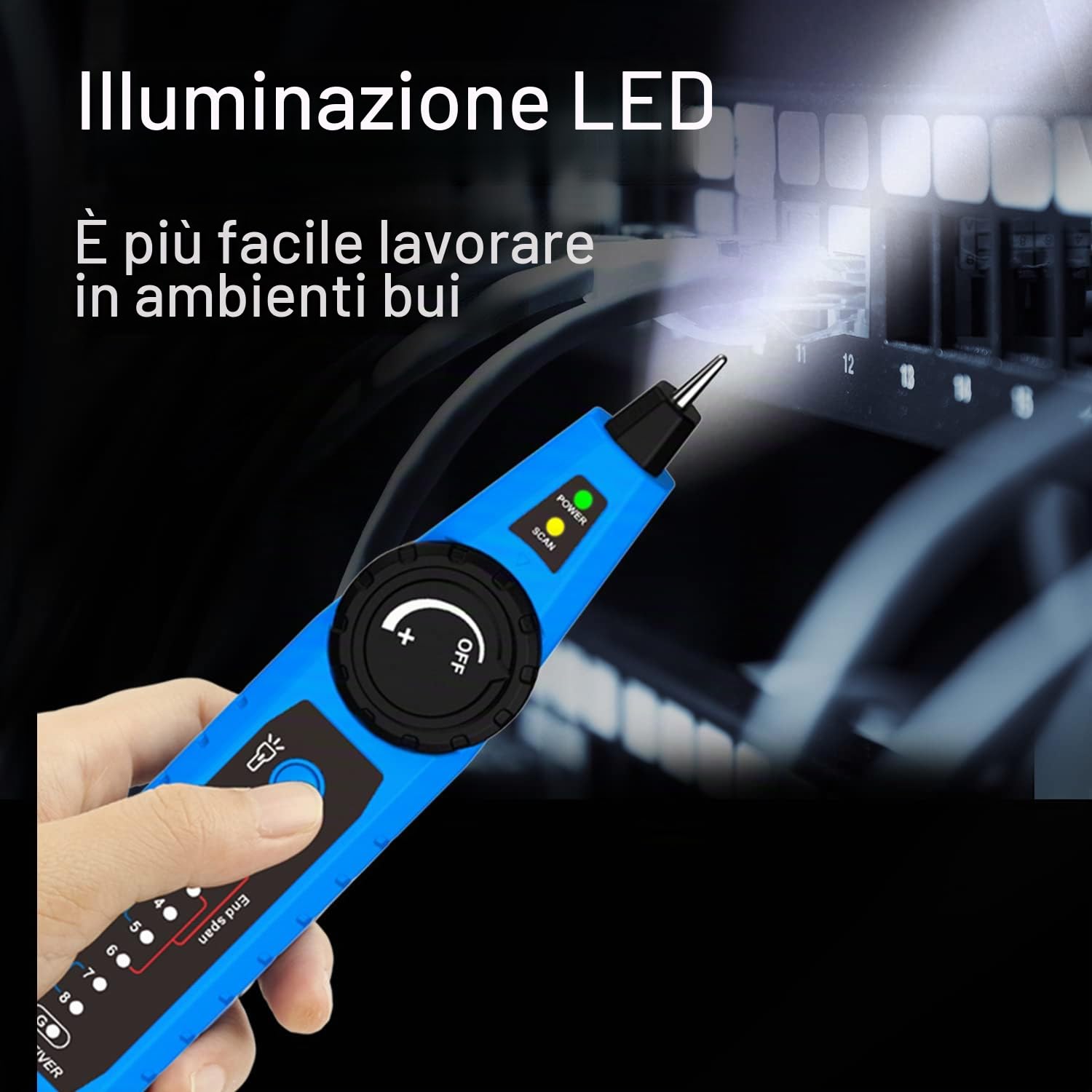 Noyafa Tester di rete multifunzione NF-810, tracker di rete LAN Ethernet con tester per linea telefonica, scansione della linea di rete, scansione del cavo di alimentazione e funzioni di test