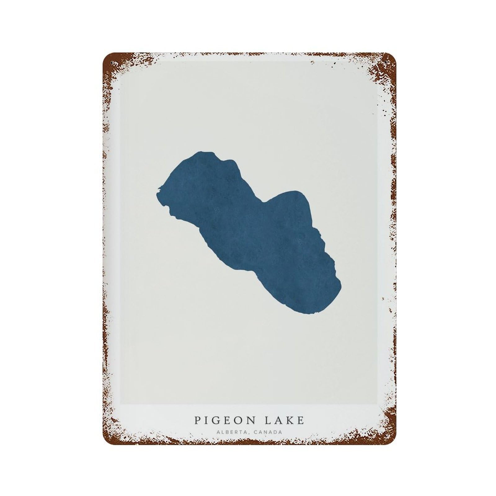 xiaoxiaoshen Pigeon Lake Map Alberta Canada Wall Decor Art Metal Tin Poster Modern Home Decor Art Home Bar Shop Decorations Vintage Sign 40x30cm