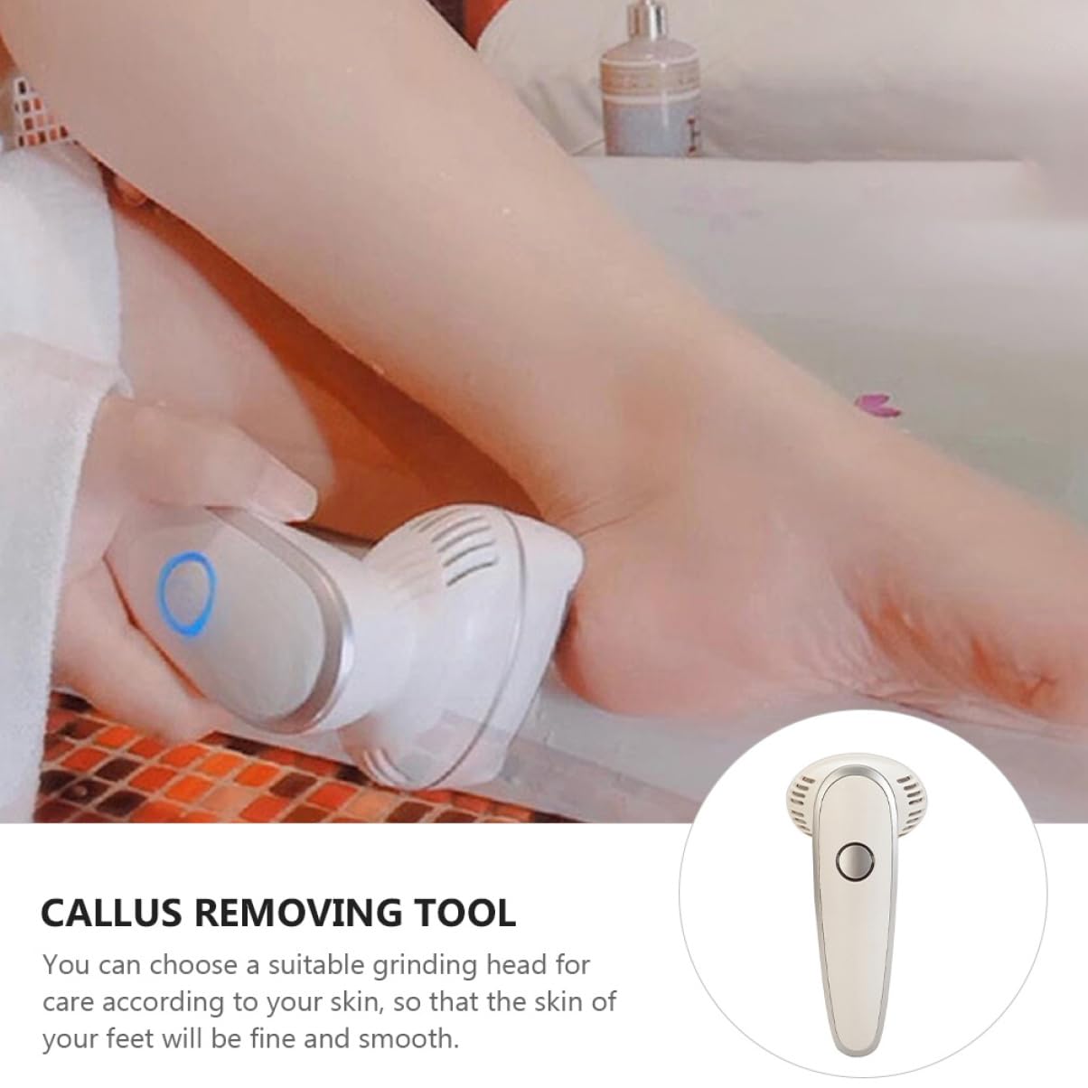Ipetboom Pedicure Elettrico per Rimozione Calli Piedi, Levacalli Elettrico Ricaricabile 600 Mah, Manico Ergonomico, per Casa e Viaggio
