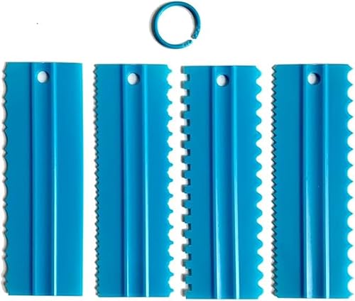 Juego de raspadores para tartas, peine de decoración y glaseado más suave, raspador de dientes de sierra, pulidor de espátula de mantequilla, crema