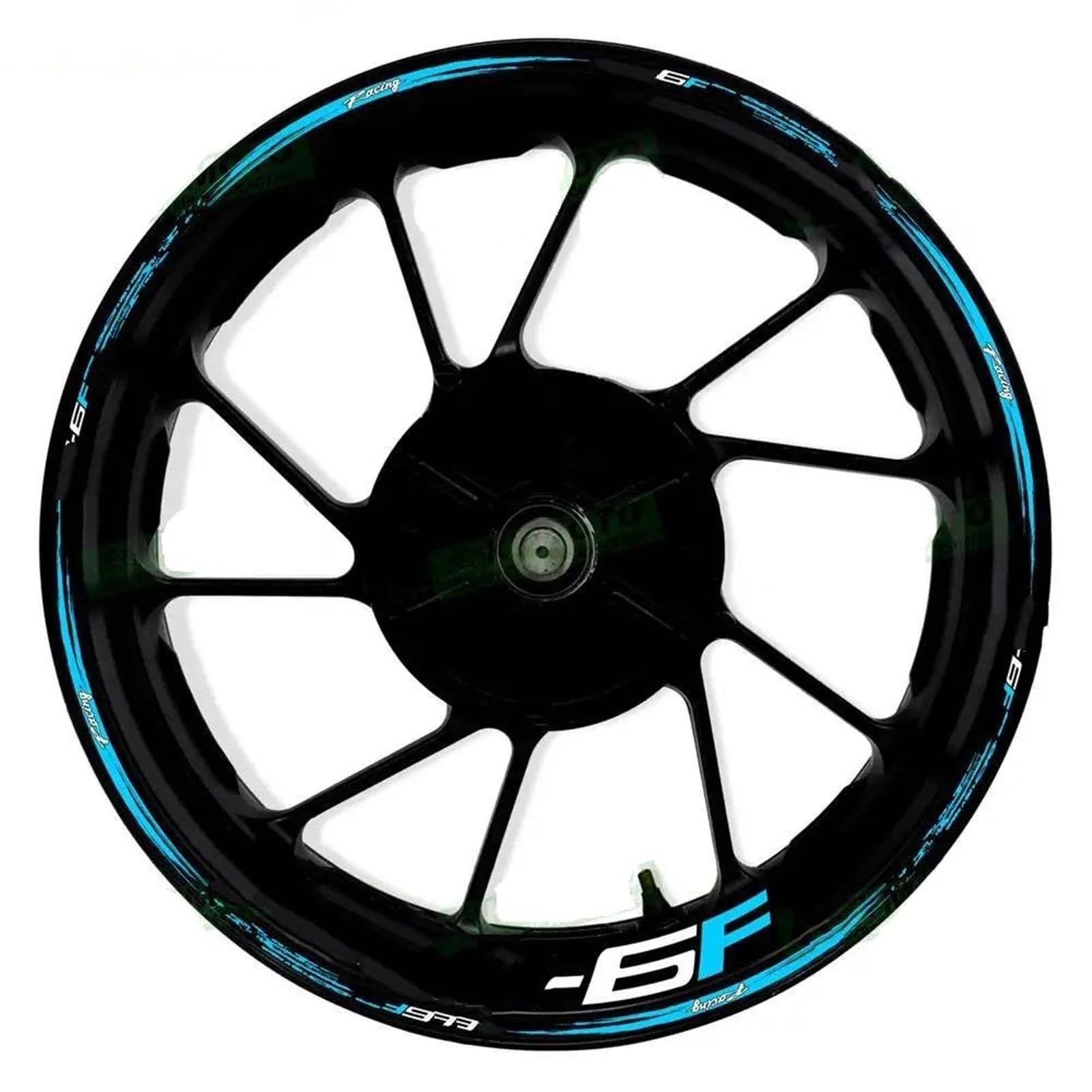Reflective Motorcycle 17 Inch Front and Rear Wheel Stickers Fairing Hub Decals for Kawasaki for ER-6F for ER6F(Color13)