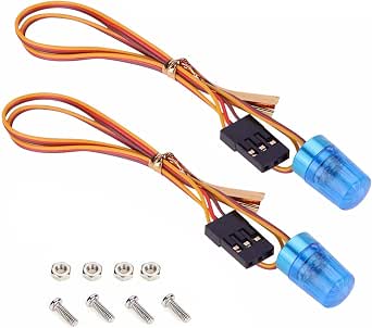2PCS RC Car LED Flashing Warning Lights - 5 Modes, 4.8-6V, For 1/10 1/8 Scale Model Cars & Trucks