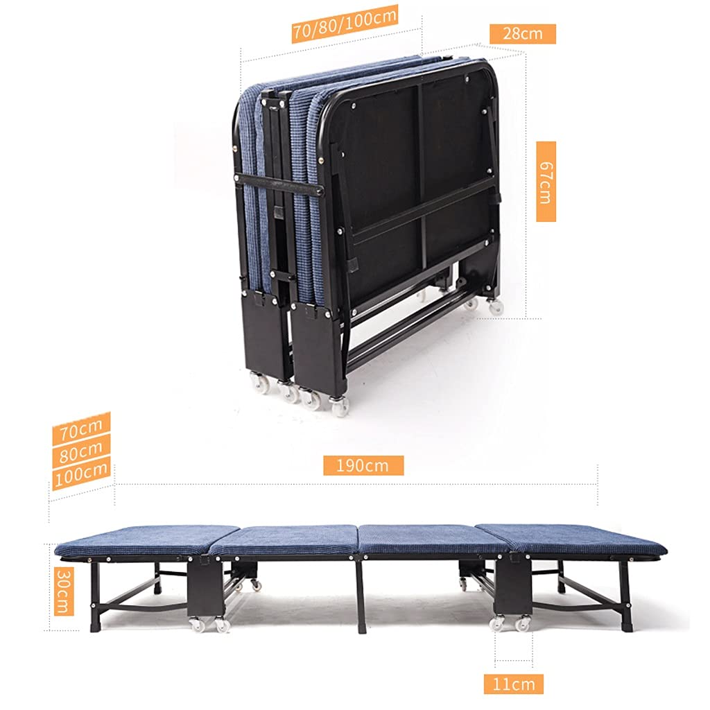 Letto da Campeggio Letto Pieghevole per Impieghi Pesanti Facile da Piegare, Capacità di Peso Massima di 300 Libbre, Letto per Gli Ospiti con Rivestimento in Materiale in Maglia Elasticizzata 3D Lett
