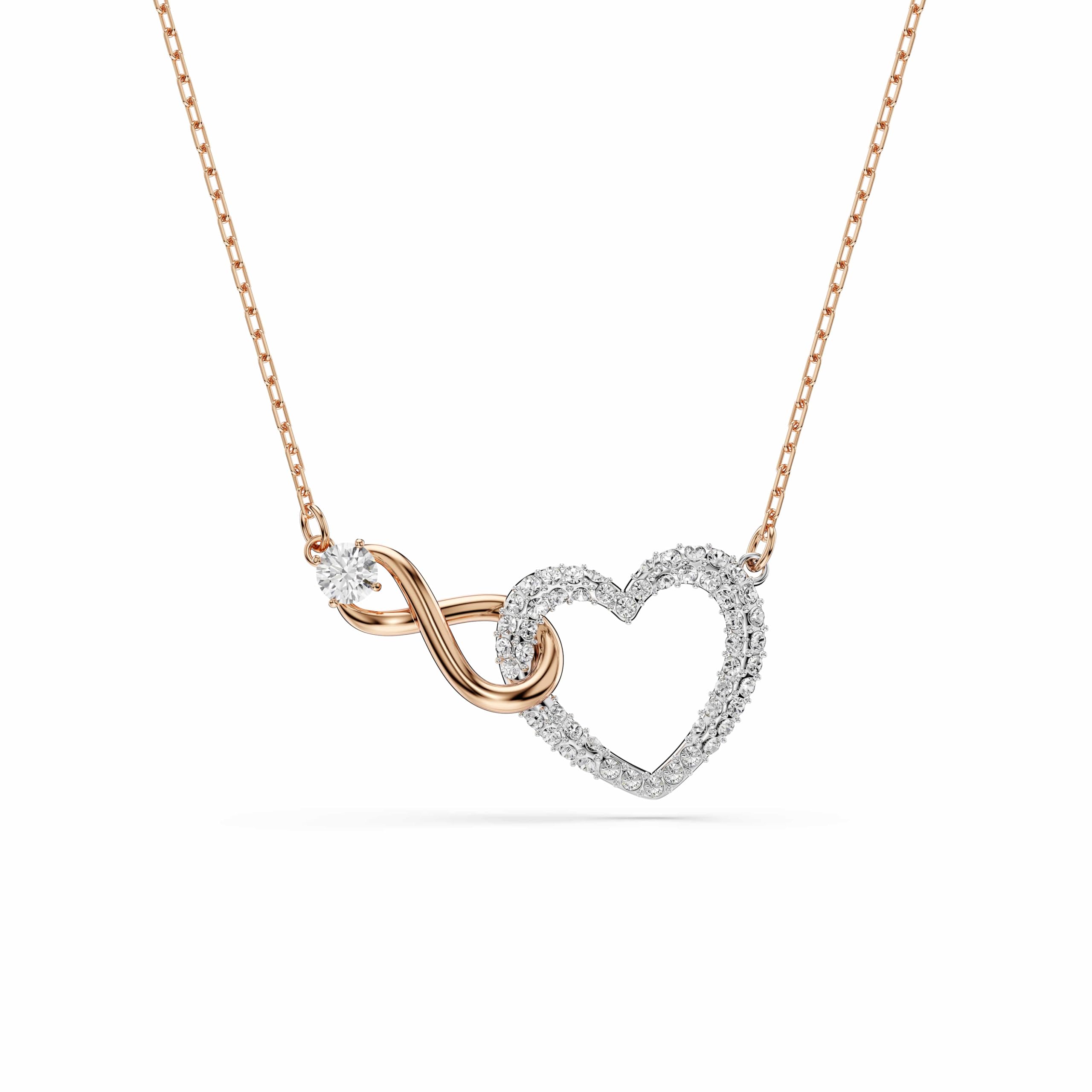 Swarovski Women's Pink Necklaces, One Size, Necklace Infinity Infinity Symbol And Heart, White 5518865