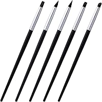 SmallCat 5-Pack Silicone Paint Brushes & Flexible Clay Carving Tools - Professional Sculpting Set for Pottery, Crafts, DIY (5mm Black)