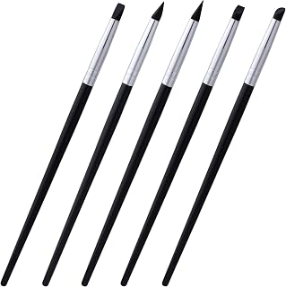 SmallCat 5-Pack Silicone Paint Brushes & Flexible Clay Carving Tools - Professional Sculpting Set for Pottery, Crafts, DIY (5mm Black)