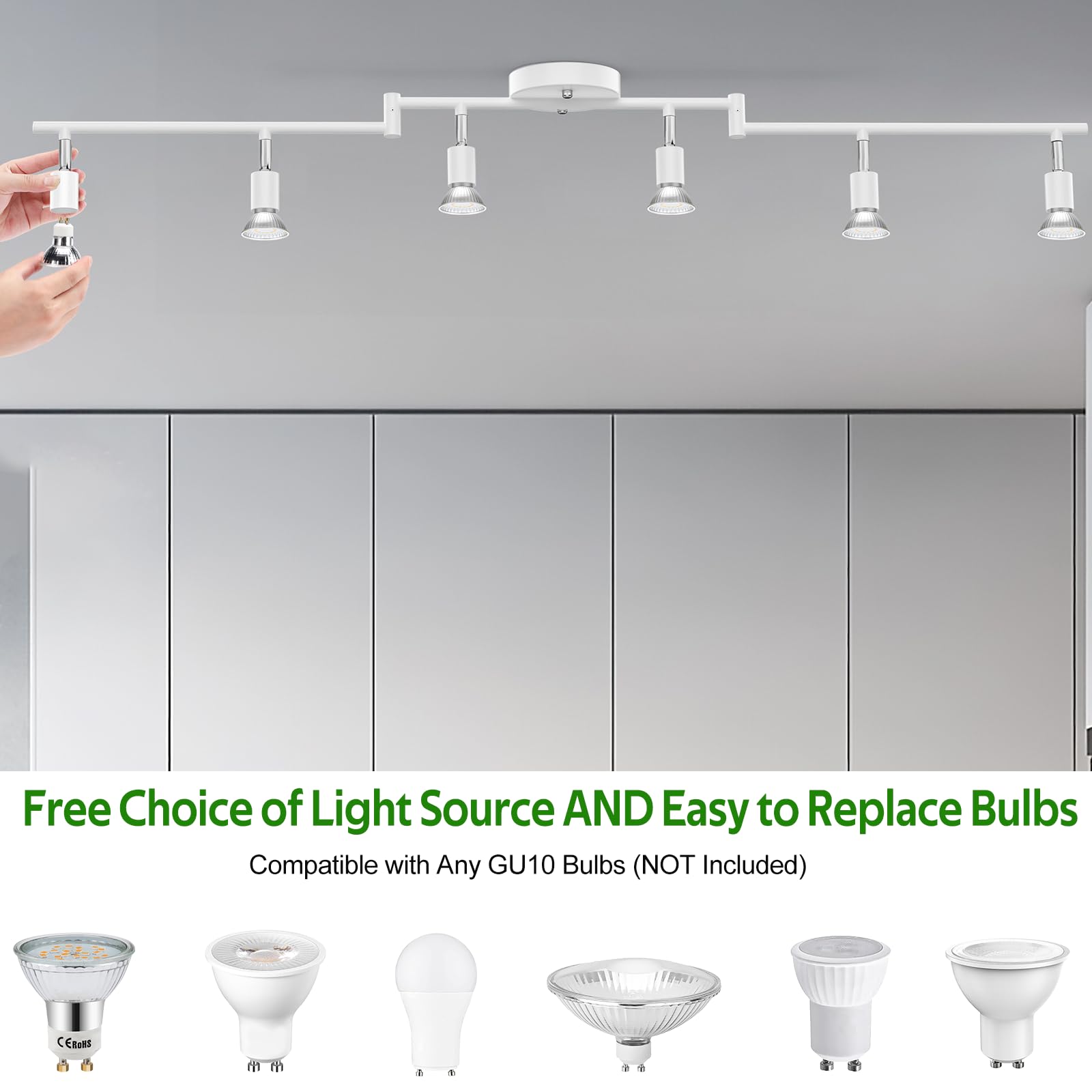 HURYEE Kitchen Lights, 6-Light Ceiling Lighting Kits - Image 3