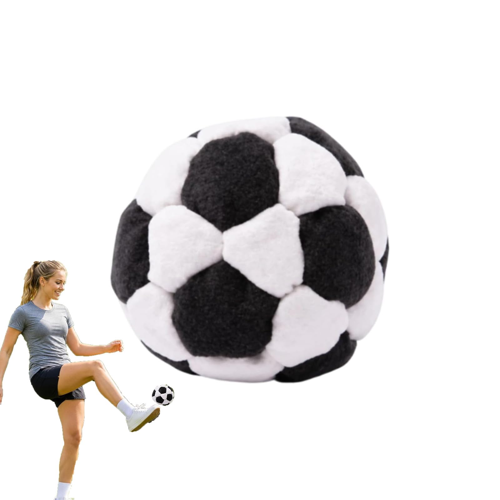 Soccer Footbags Hacky Sack, 2026 New Soft Plush Footbags,Assorted Color Foot Bag Set Football Sandbag for Adults,Durable Fleece Juggling Balls,Vibrant Sports Design for Party,Training (White)