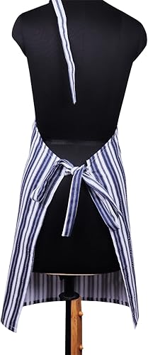 Miniatura 7 de AMOUR INFINI Delantales de algodón para mujer con bolsillos, correa ajustable y lazos en la cintura, delantales estampados reutilizables para