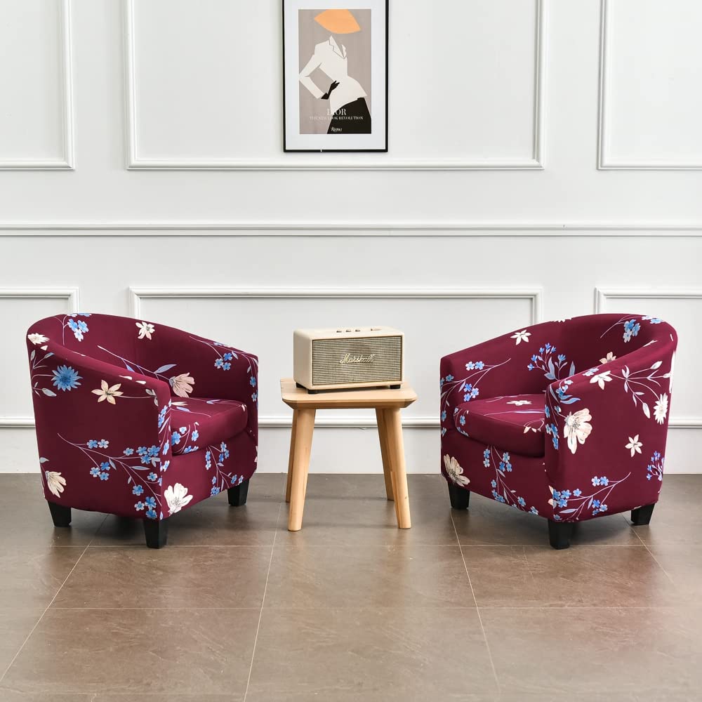 Housse De Fauteuil Tub Chair Extensible - Tissu Jacquard Doux, Anti-rides, Taille Unique, Lavable Machine