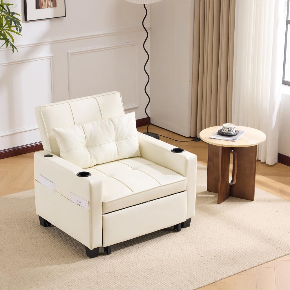 Canapé-lit Gigogne 3 En 1, Canapé Simple Avec Porte-gobelets + Ports