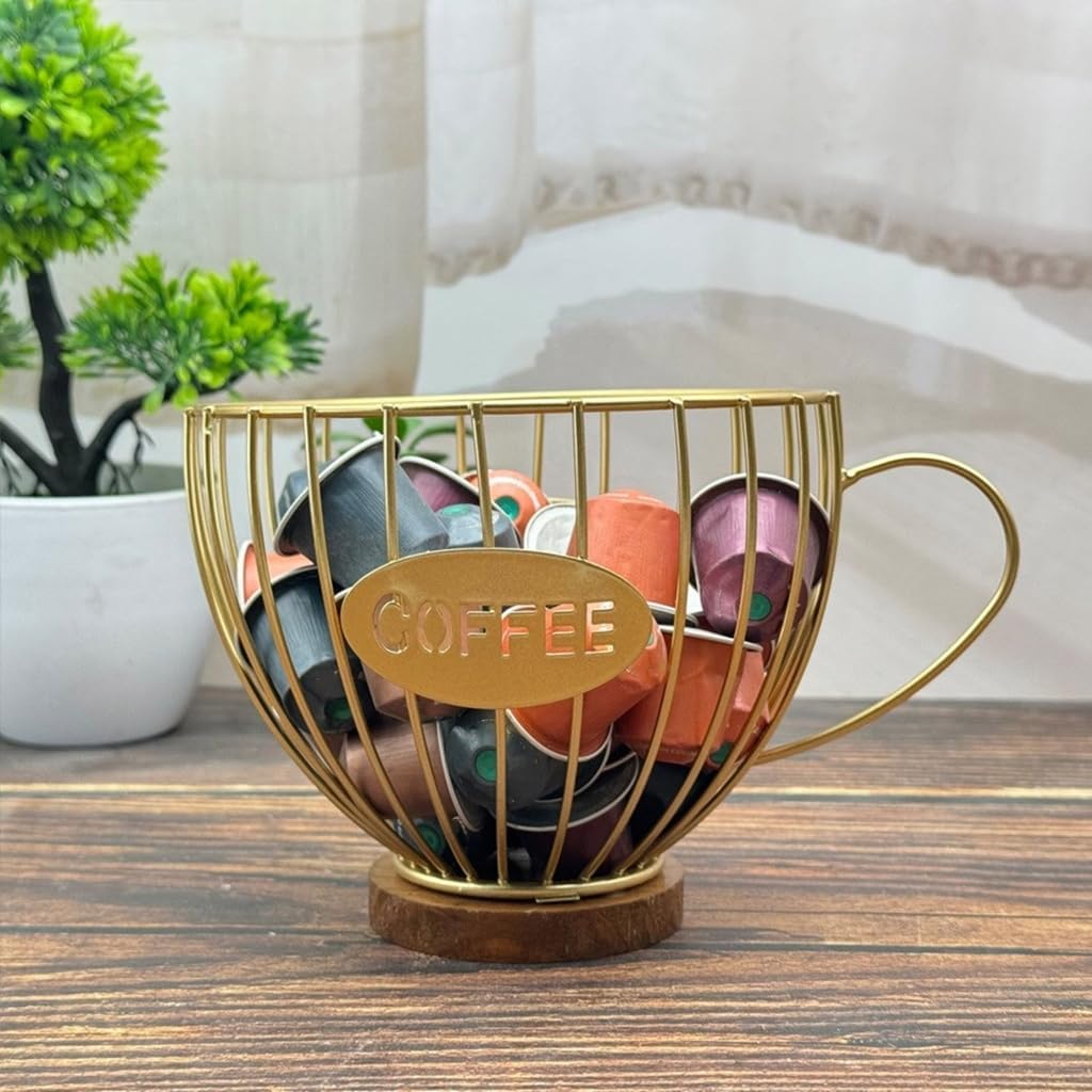 Coffee Storage Basket Large Capacity Coffee Pods Organizer Espressos Pods Tray