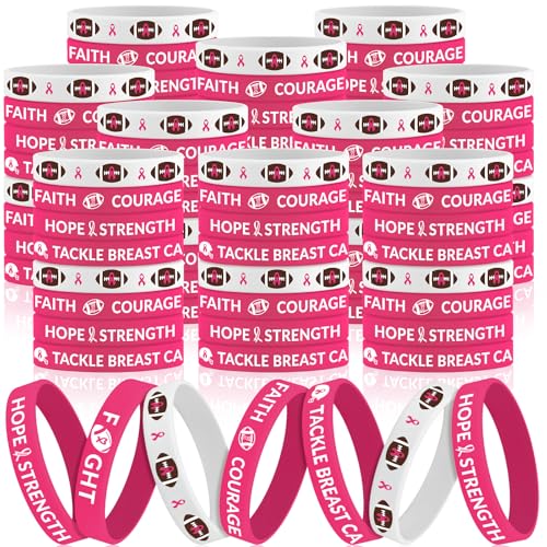 Cadeaux d'équipe de foot et bracelets de sensibilisation au cancer du sein pour événement caritatif