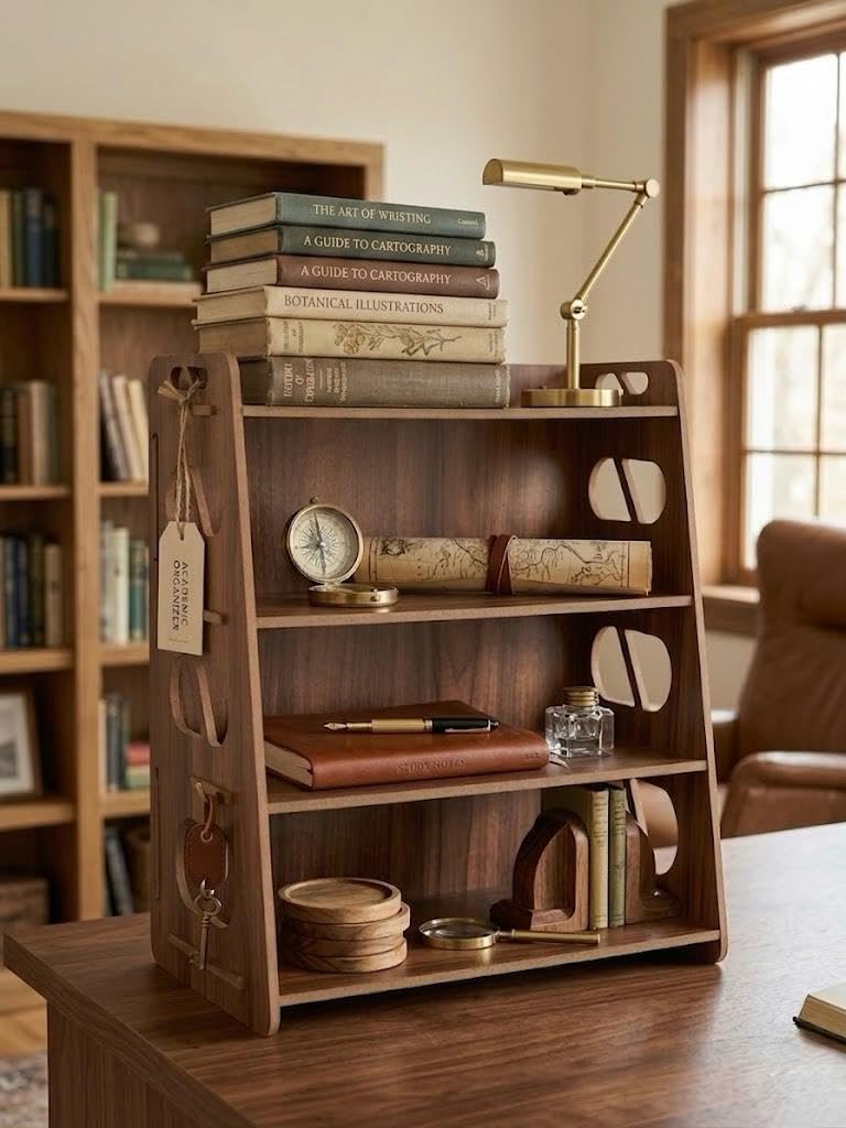 Wooden Spice Rack - 4 Shelves, Wall Mounted -8