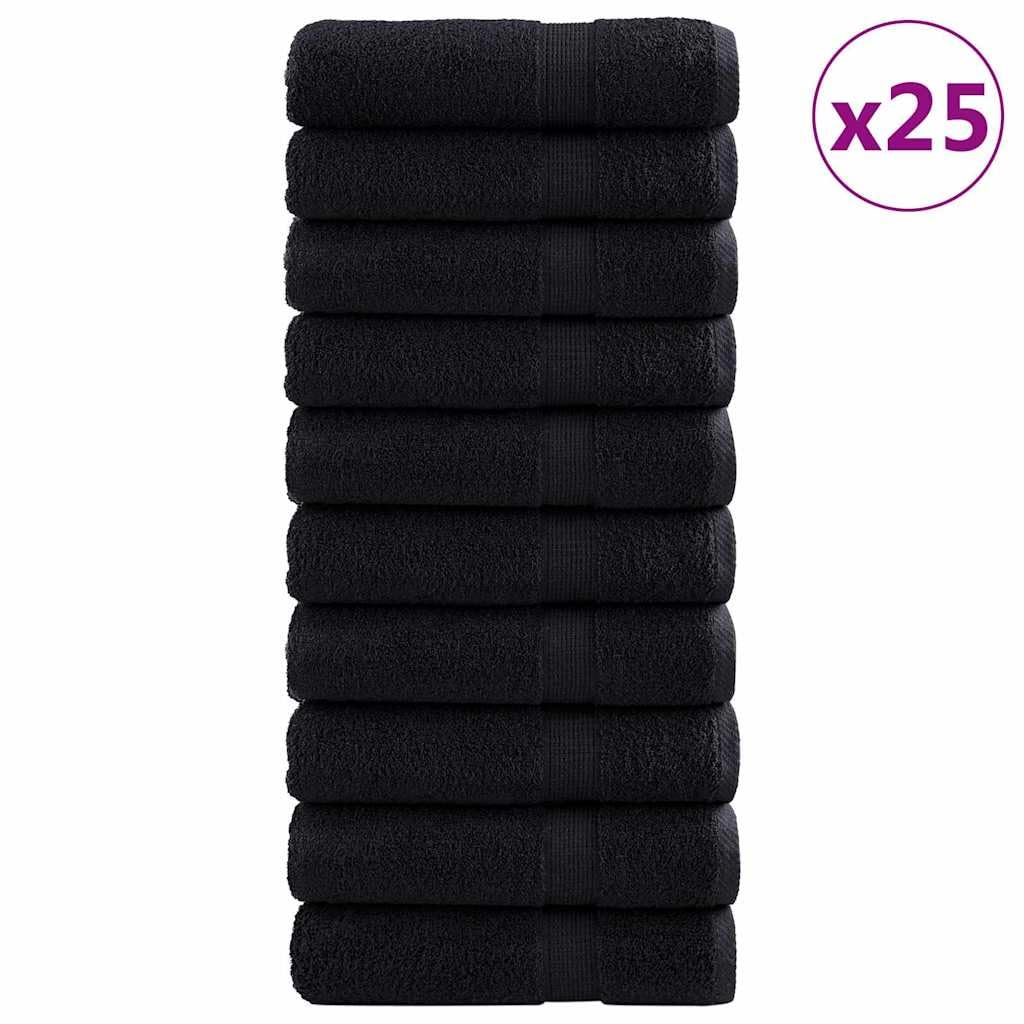 Genérico Toalla de Invitado SOLUND 25 pcs Negro 70 x 140 cm 550 gsm, Toallas Negro,42007970