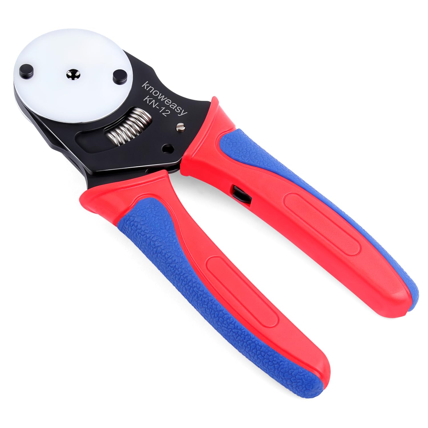 knoweasyDeutsch Crimp Tool, KN-12 Deutsch Crimping Tool 4 Way Indent,8 Impression Type Deutsch Pin Crimping Tool Used for Deutsch Solid Contacts Gage 12