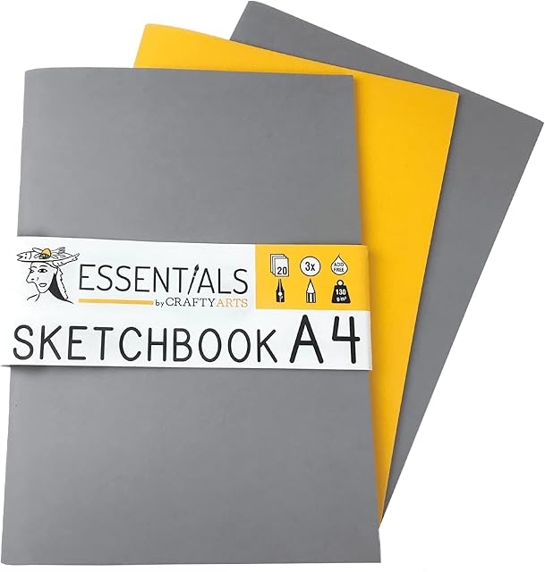 A4 Softback Notebook - Pack of 3 - Multipack - 130GSM - Softcover Starter Sketchbook - High Quality - Great Value Pack - Book Journal - Journal Set - Sketch Book Set