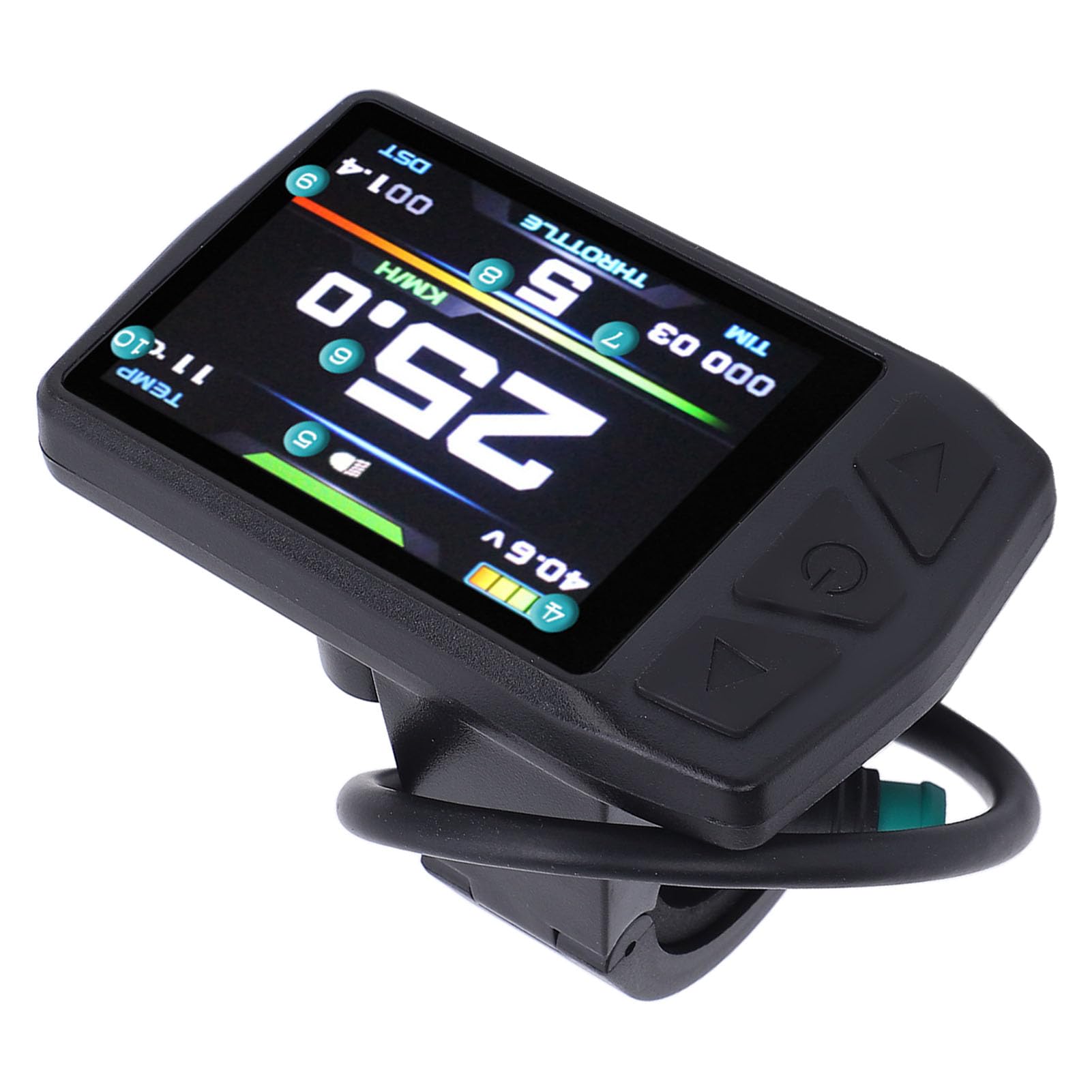 Akozon Pannello LCD per Ciclismo TF01 - Display per Ciclismo Elettrico con Porta di Ricarica USB e Controller Connettore - Elettronica per Sport e Tempo Libero