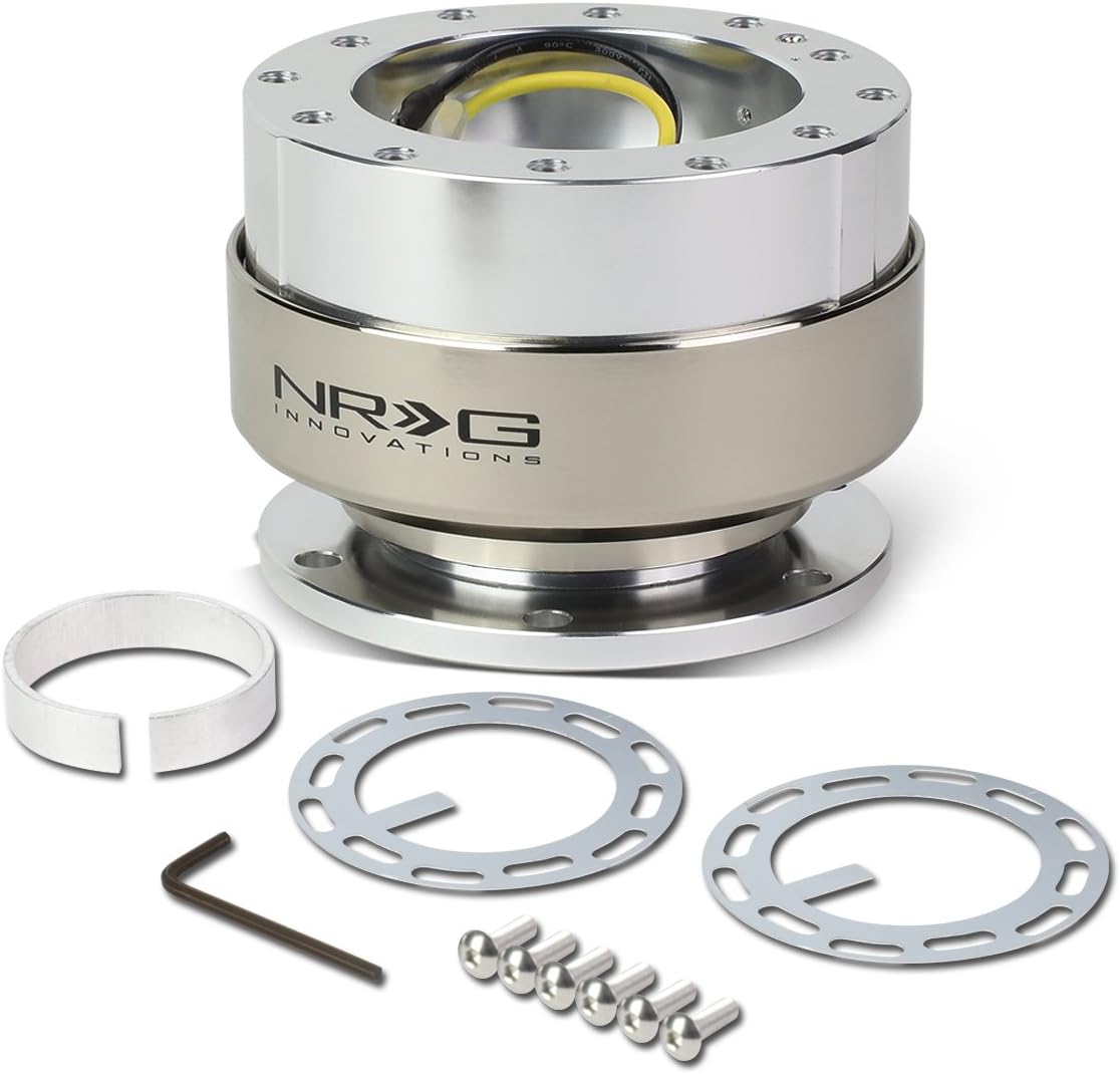 Auto Dynasty NRG-SRK-200SSL Steering Wheel Quick Release Adapter Kit Gen 2.0, Aluminum, Silver