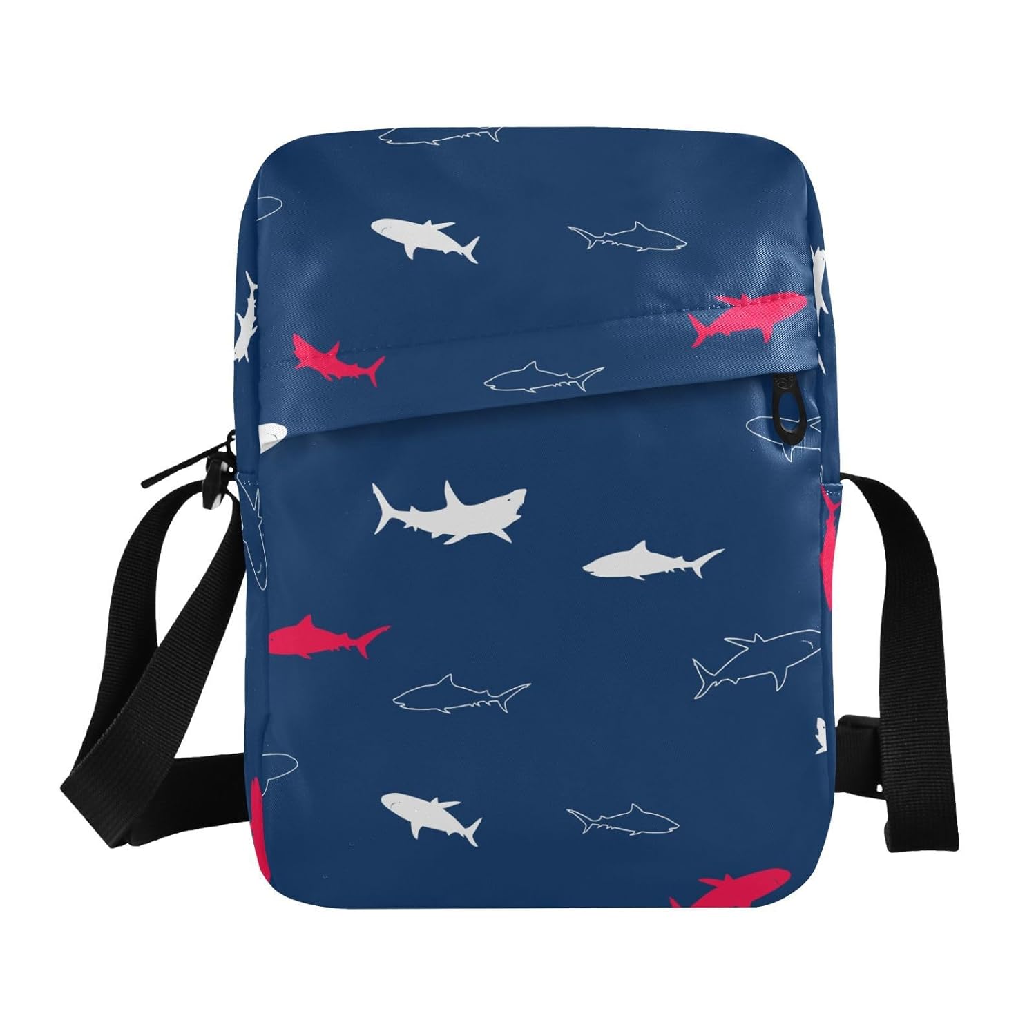 JHKKU Shark Small Crossbody Bag for Men Women Mini Messenger Bag Shoulder Handbag With Adjustable Straps