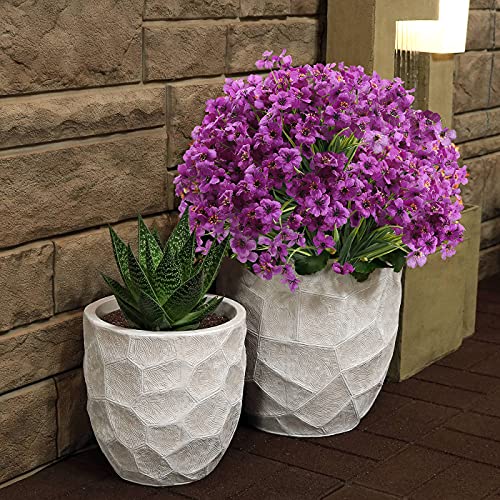 Satefello 20 Bundles Outdoor Artificial Flowers, Uv Resistant Fake Flower With Plastic Plants Faux Silk Flower For Outside Front Porch Hanging Planter Decoration(Purple) #TOP3