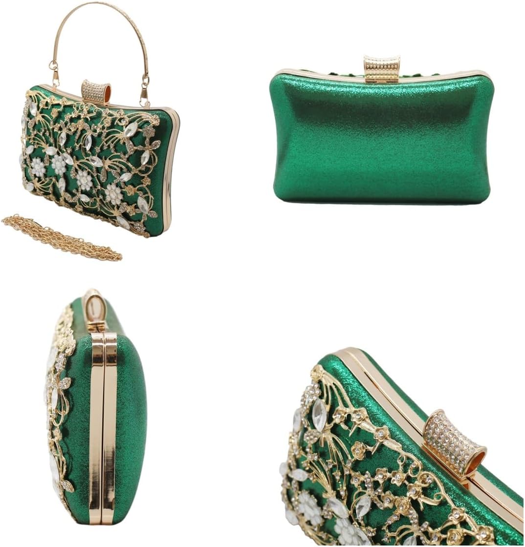 RomanticDesign Women Trendy Evening Clutch Luxury Handbag with Rhinestone for Wedding Party Prom Banquet