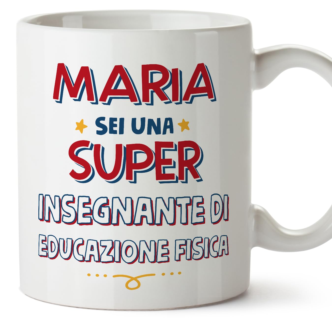 MUGFFINS Personalised Mug for Physical Education Teacher Woman - in Italian - Sei Super - Funny Custom Gift for Colleagues - Ceramic 11oz Mug