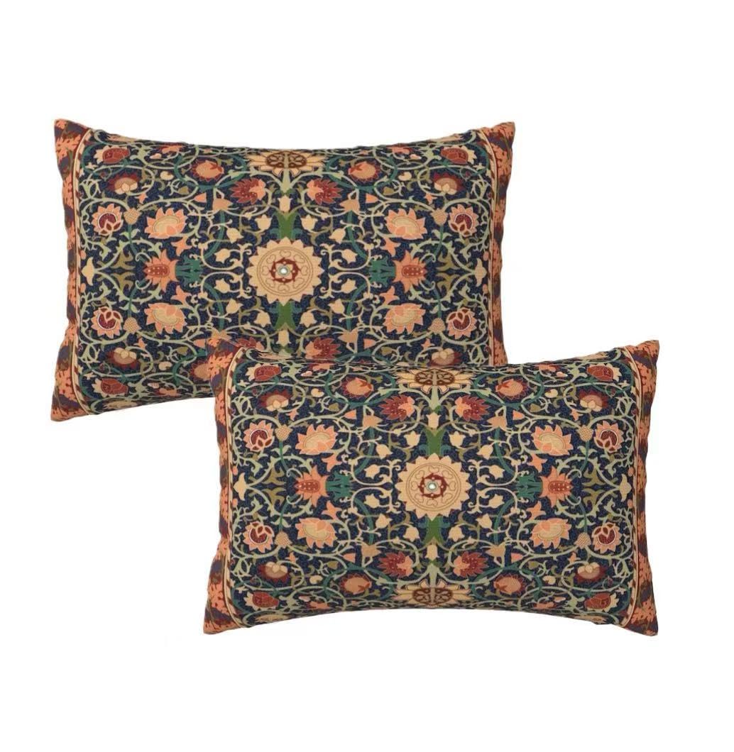 Lalamelody William Morris Vintage Floral Throw Pillow Covers Cushion Covers for Couch Home Bed Living Room Decorative Pillow Cases (Set of 2, 20x12
