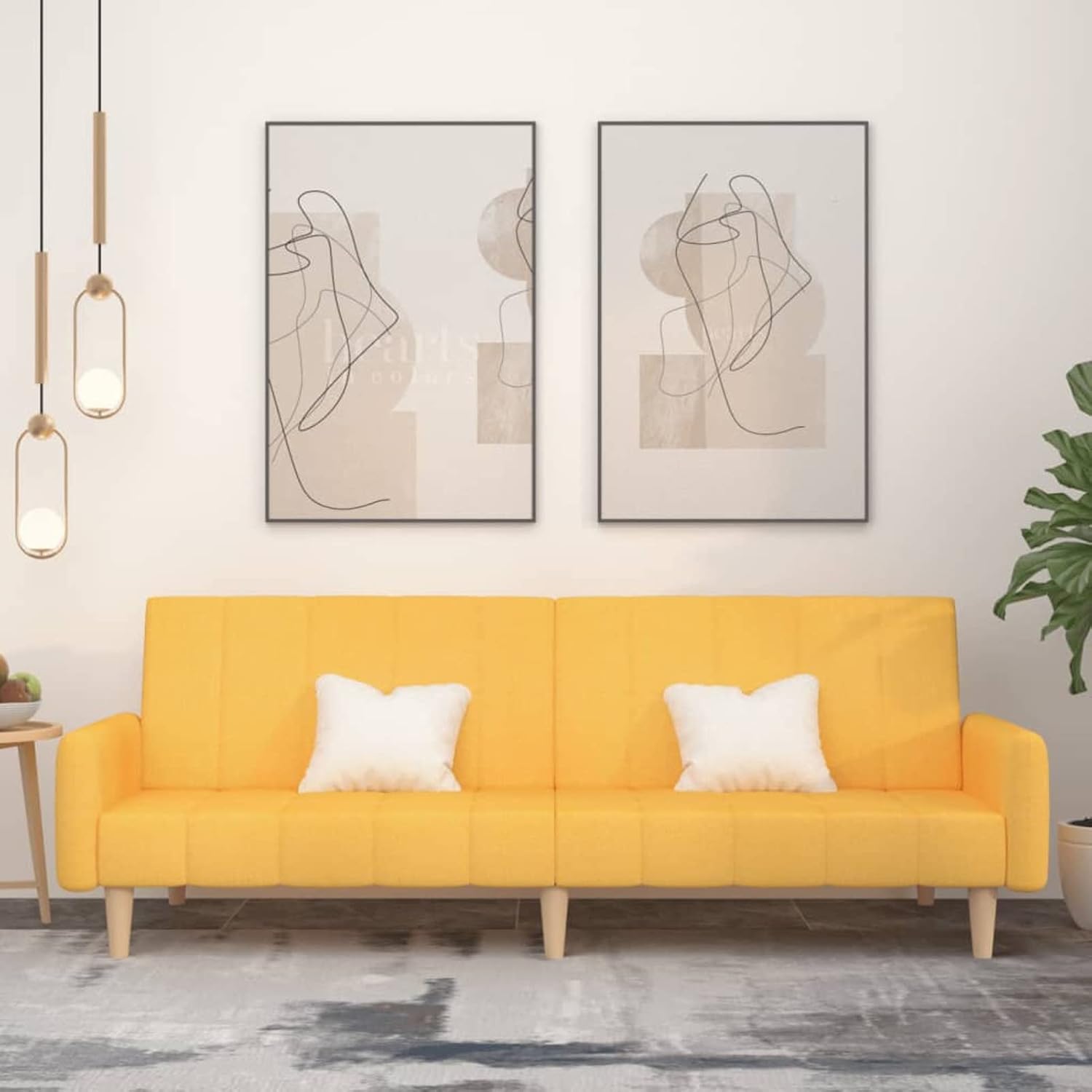 Solisburne Schlafcouch Samt Beige - Klappsofa Mit Verstellbarer Rückenlehne 180x75cm