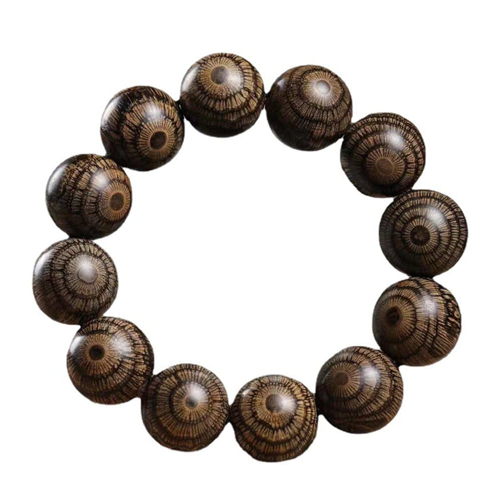SOHNVWTGD Buddhist Prayer Beads Bracelet,bead bracelet,Prayer Beads,20Mm Eagle Eye Wooden Beads Single Loop Bracelet Simple Wooden Rosary for Prayer Meditation Mala