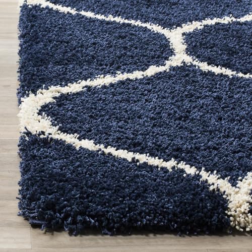 Image of Present Carpet for Room, Shaggy Rugs Fluffy Carpets, Indoor Modern Plush Area Rugs for Living Room Bedroom Kids Room, ETC Blue and Ivory 5x8 feet