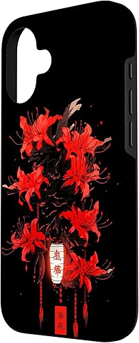 Miniatura 2 de iPhone 16 Red Spider Lily Funda de anime de manga estética japonesa japonesa