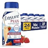 Plus Strawberry Nutrition Shake | Meal Replacement Shake | Ready To Drink | 16g Protein and 27 Vitamins and Minerals | 8 fl oz - 24 Pack