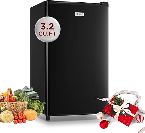 WANAI Mini refrigerador de 3.2 pies cúbicos de una sola puerta con congelador con control ajustable de 5 temperaturas para el hogar, cocina,