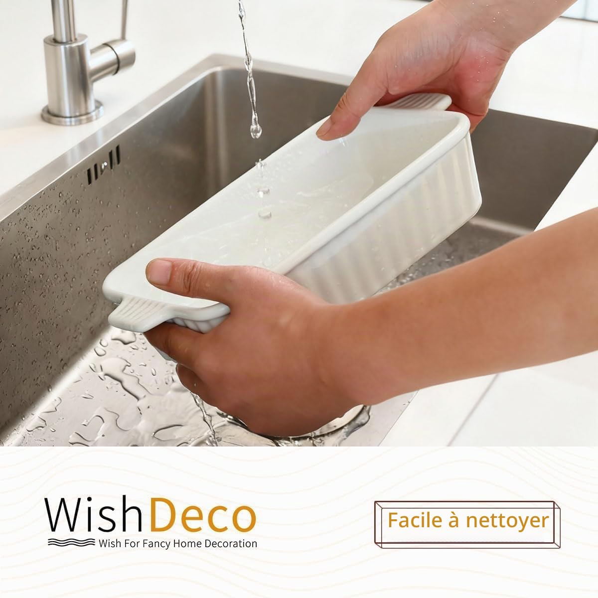 WishDeco Lot de 4 Plats à Four en Céramique, Plat à Gratin avec Poignées Rectangulaire Blanc, Idéal pour Tartes, Gratins, Gâteaux et Lasagnes, Résistant au Four