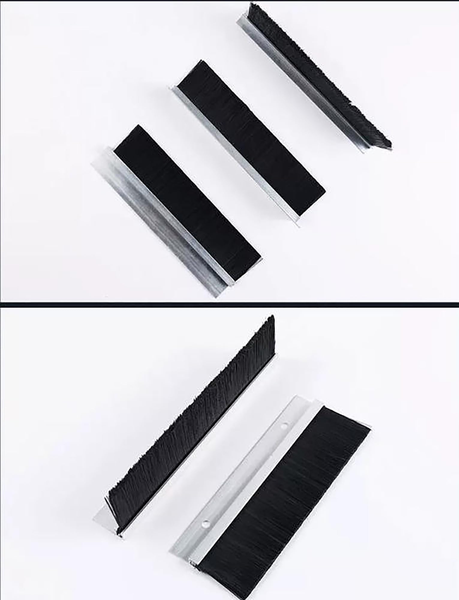 Generisch Türbürstendichtung, Aluminium-Türdichtung mit Bürste, 100 cm Schwarze PP-Dichtungsleiste für den Türspalt unten, F-Typ (70 mm) – Effektiver Zugluftstopper und Schalldämmung