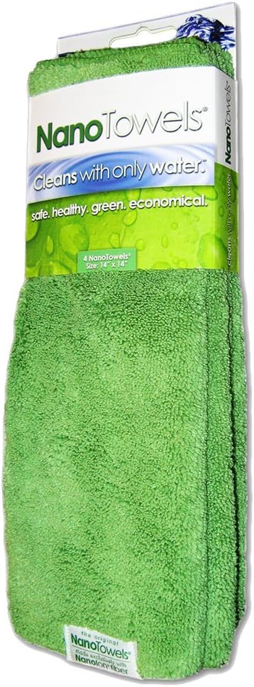 NanoTowels (14"x14"): The Revolutionary Breakthrough Cloth Technology That Cleans Virtually Any Surface with Only Water, Eliminating Toxic Chemical Cleaners. Reusable, Highly Absorbent Cloth