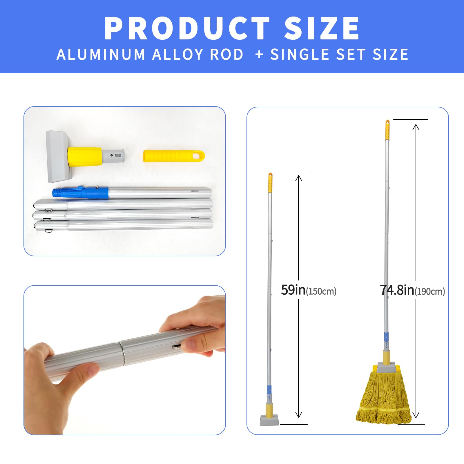 SOBONNE Commercial Mop Handle Heavy Duty,Industrial Mop Stick - View #8