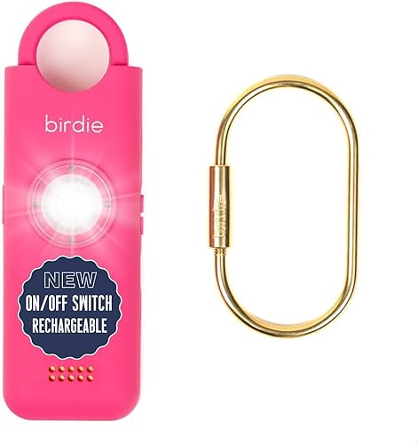She's Birdie - La alarma de seguridad personal original para mujeres - Sirena fuerte, luz estroboscópica y llavero para defensa personal -