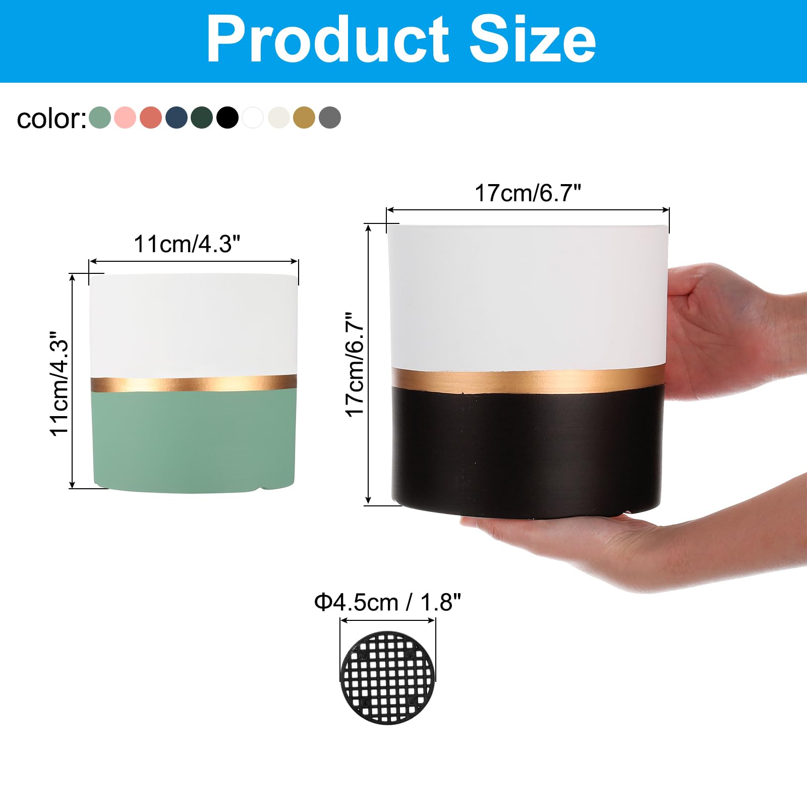 PATIKIL 4.3 Inch Ceramic Plant Pots - Image 2
