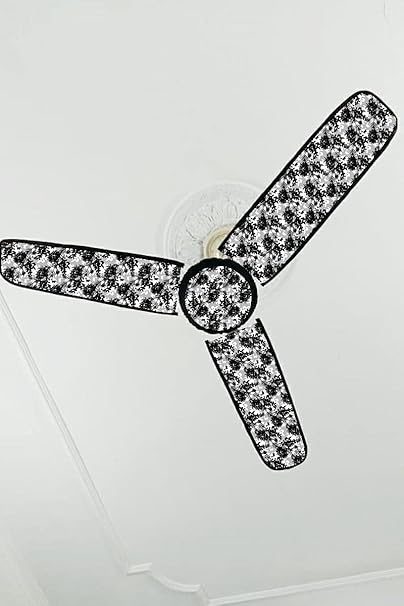 Fairy House PVC Waterproof/dust Proof Three Blade Ceiling Fan Blade Covers,Fan Cover Black
