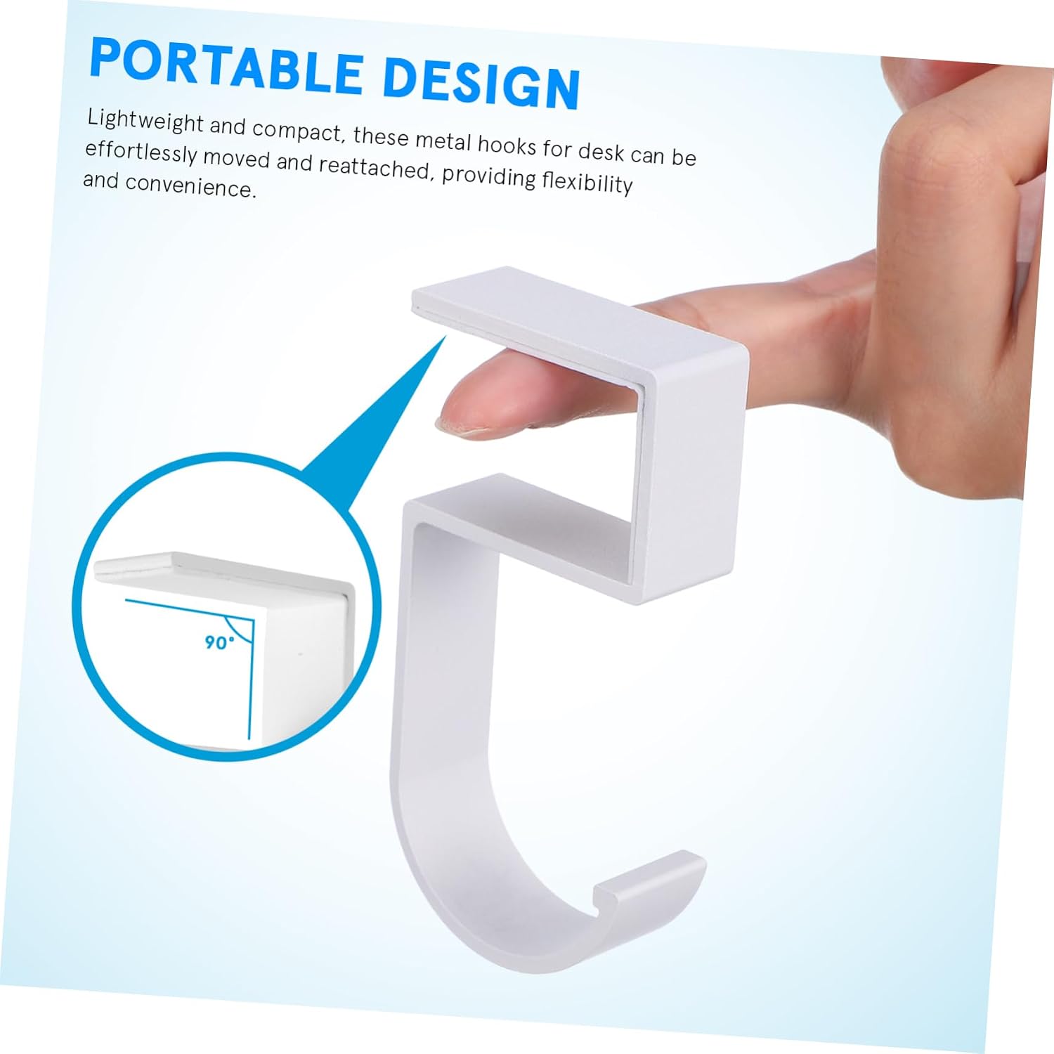 CHILDWEET 4pcs No-Drill Table Hooks Purse Hangers for Desk Easy Install Handbag Holders Multi-use Desk Organizer Heavy Duty