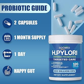 H.Pylori Support Probiotic 100 Billion CFU - Lactobacillus Reuteri, Mastic Gum, Berberine, Zinc Carnosine, Green Tea | Stomach Comfort & Gut Microbiome Care | Delayed-Release Vegan Capsules, 120 Caps