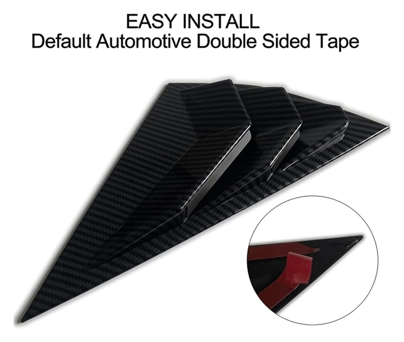 ABS Car Rear Window Louvers Cover Side Window Spoiler Trim 2pcs