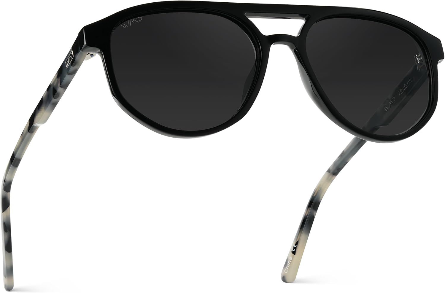 WMP Eyewear - Unisex Polarized Aviator Sunglasses, Modern Double Bridge, Anti-Reflective Lenses, Lightweight Acetate Frame