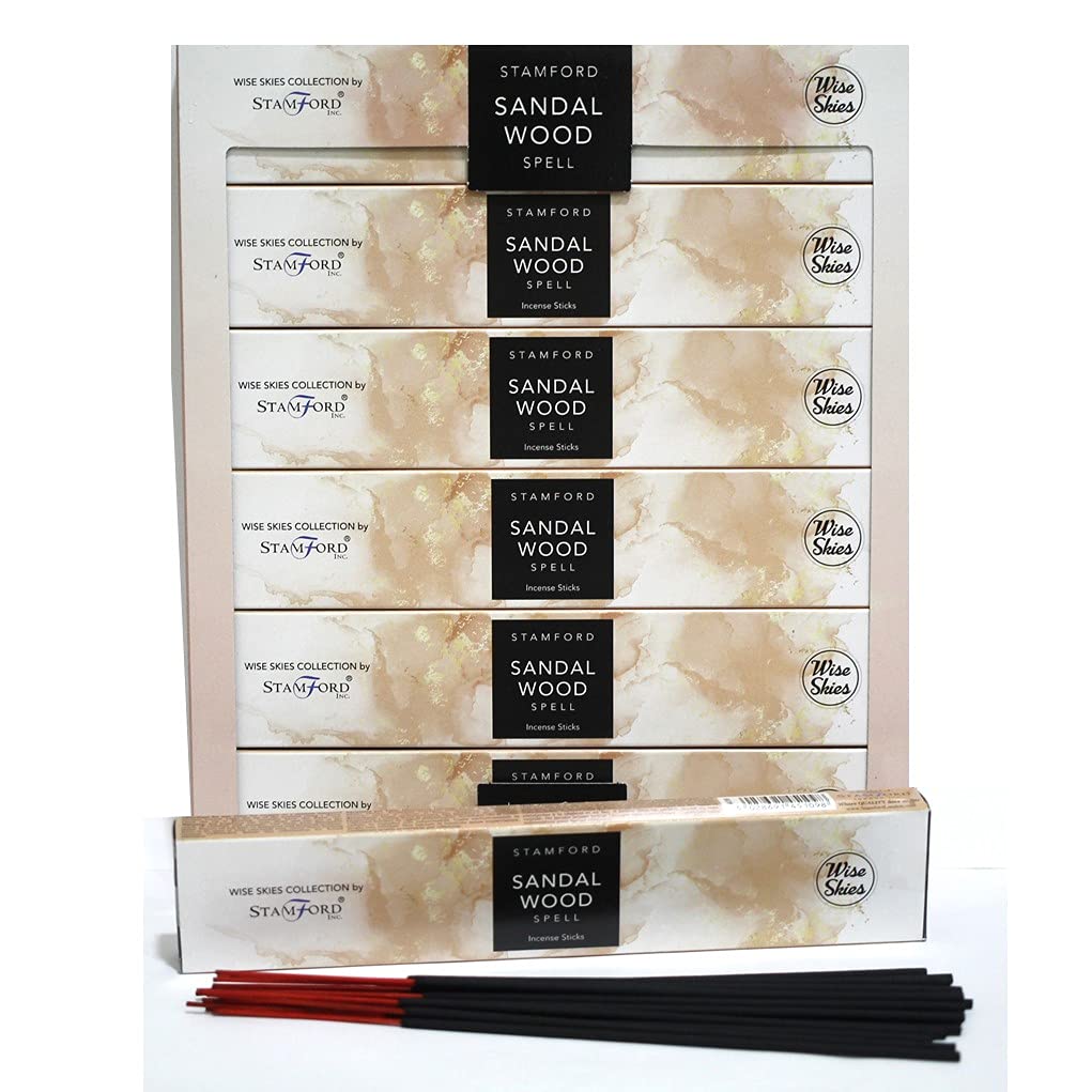 Incense Sticks Gift Pack of 6 - Stamford Wise Skies Premium Perfume Incense Fragrances Joss Sticks (Sandalwood Spell)