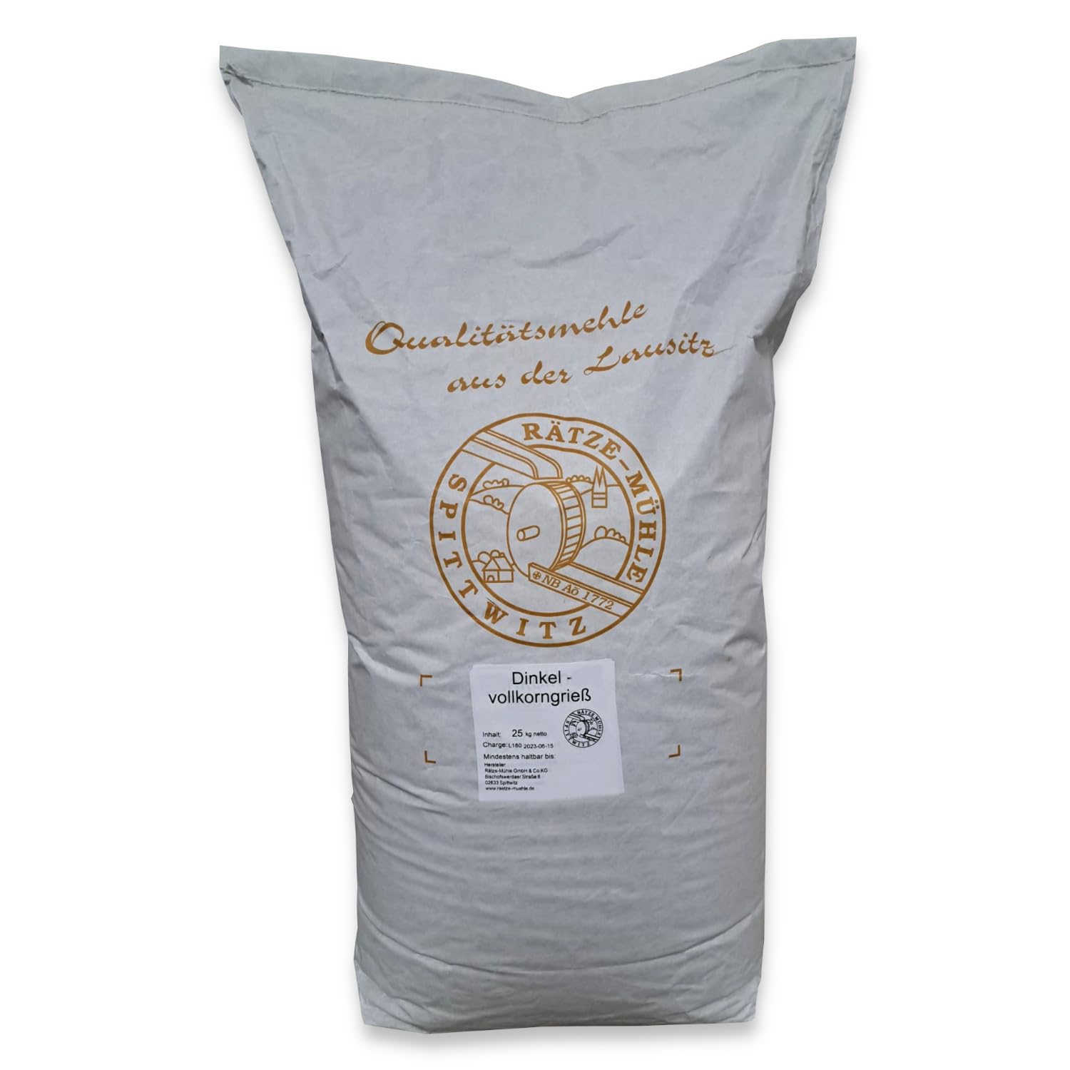 Dinkelvollkorngrieß 25kg von Rätze-Mühle aus regionalen, naturbelassenem Dinkel