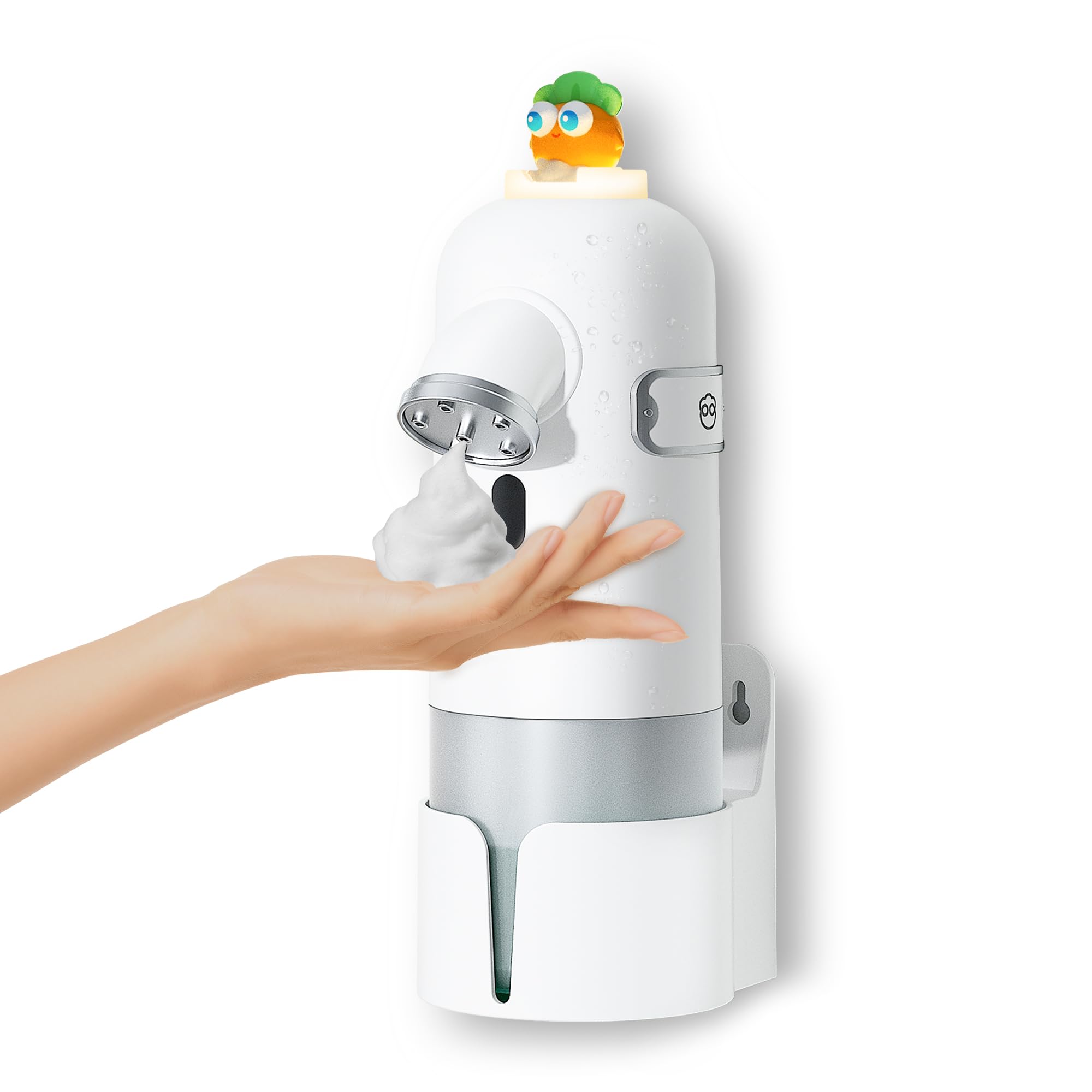 Soap Dispenser,Automatic Soap Dispenser - Touchless Foaming Kids Hand Soap Bottle - Rechargeable Hands Free Pump for Bathroom or Kitchen with Sensor Light,350ml