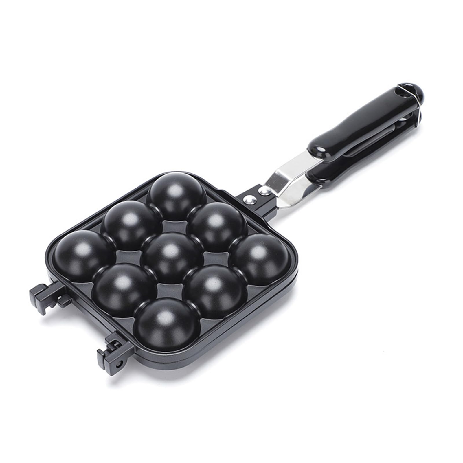 Kalttoy Aluminum Alloy Takoyaki Pan Nonstick Grills Pan Cooking Plate Takoyaki Maker with 9 Compartment Holes for Baking Cooking