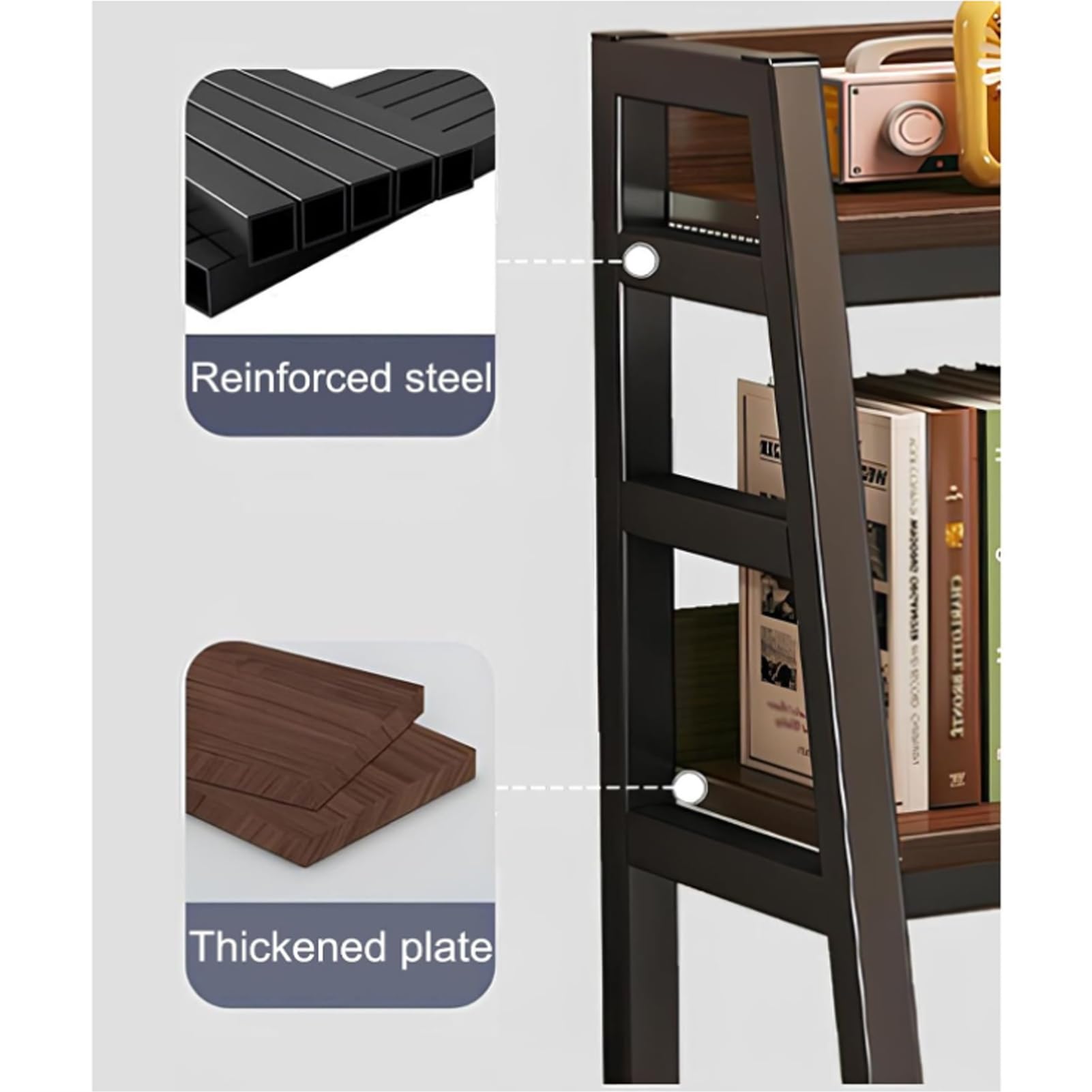 Organizer da scrivania con ripiano sopra monitor, 2 ripiani, scaffale per ufficio, scrivania per computer, libreria, portaoggetti verticale per piccole scrivanie, casa, ufficio, dormitorio, trucco